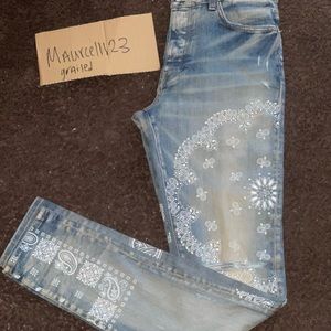 Amiri bandana print jeans